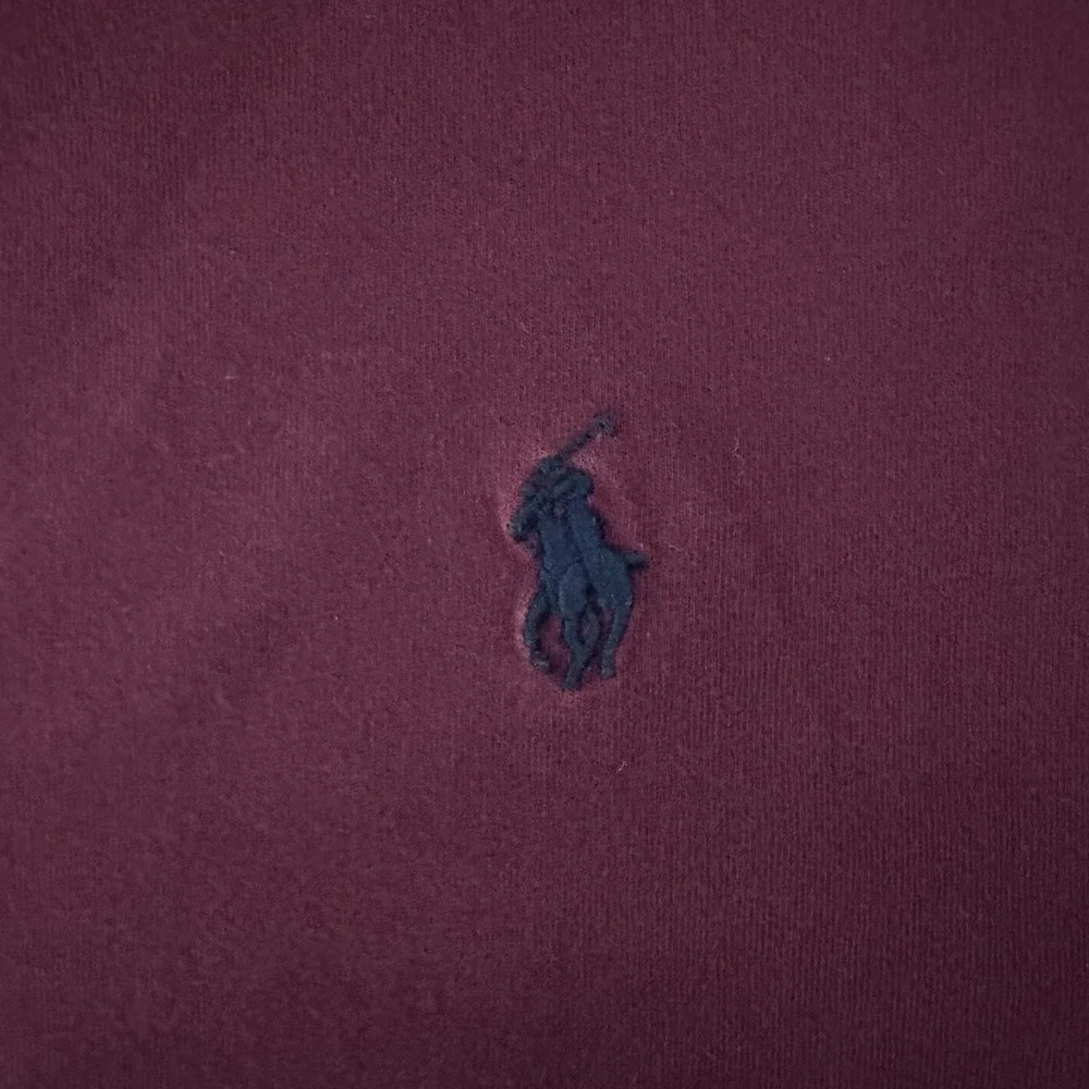 Polo Ralph‎ Lauren Men's Large Custom Slim Fit Pullover Shirt Burgundy Crew Neck